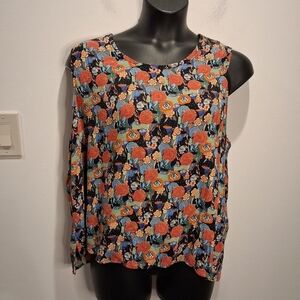 Vintage Flax Size 3x Colorful Floral Tank Top